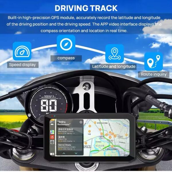Wireless CarPlay Android Auto Motorcycle Smart System 6.5 Inch Bike Display Screen Compatible with iOS and Android for All Bikes and Superbike