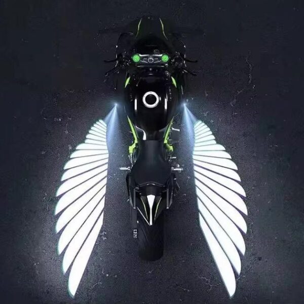 Motorcycle LED Angel Wings Style Light Universal fit for All Motorcycle and Car Models (White Color Angel Wings Reflection) Waterproof