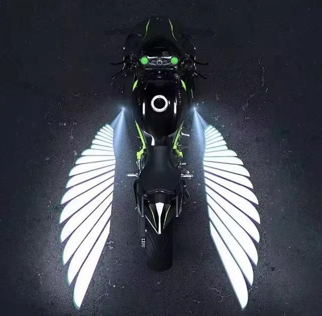 Motorcycle LED Angel Wings Style Light Universal fit for All Motorcycle and Car Models (White Color Angel Wings Reflection) Waterproof
