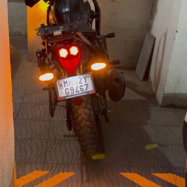 Motorcycle Warning Turn Signal Indicator Lamp, Universal Bike Projection Light, IPX6 Waterproof, Weather Resistant